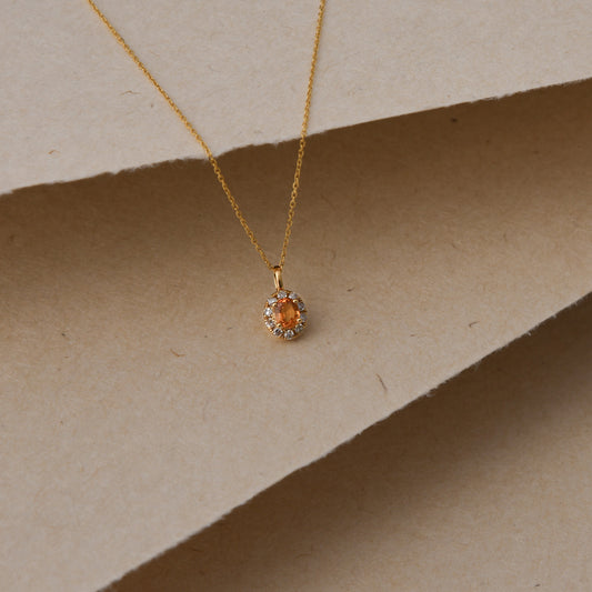 Yellow Sapphire Diamond Necklace