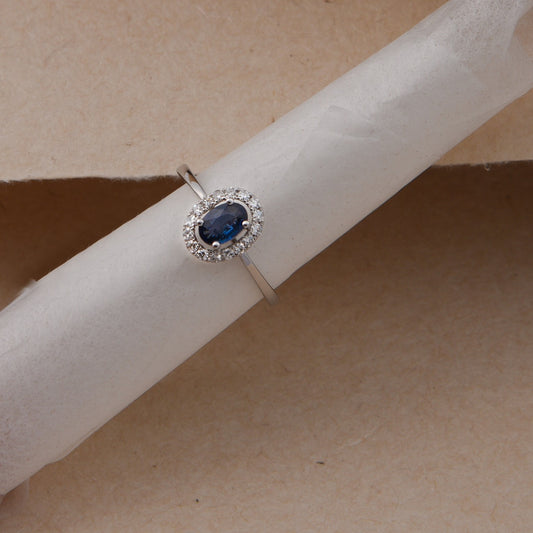 No Heat Sapphire Vintage Diamond Ring
