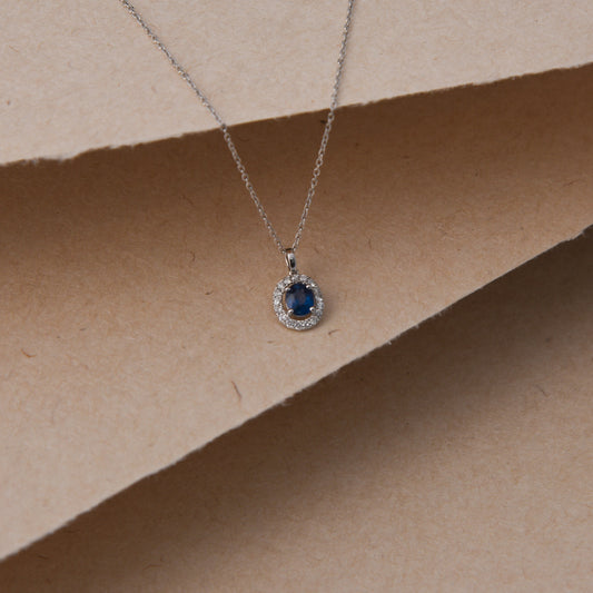 No Heat Sapphire Diamond Necklace